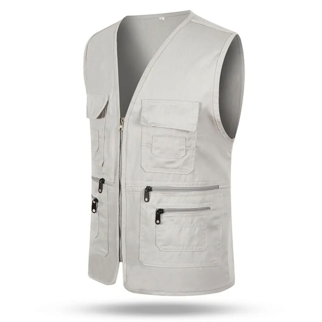 Blue Sleeveless Vest with Zip Front & Pocket - Image 3