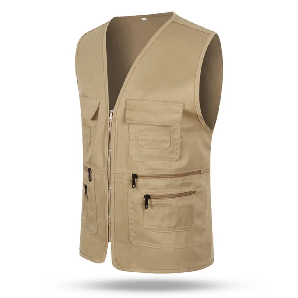 Blue Sleeveless Vest with Zip Front & Pocket - Image 4