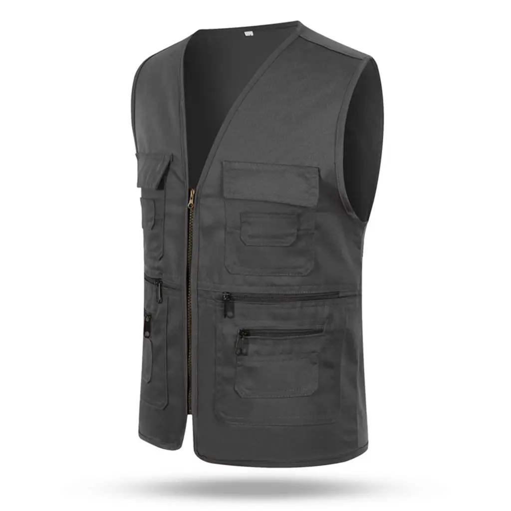 Blue Sleeveless Vest with Zip Front & Pocket - Image 8