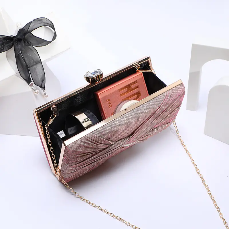 Cross-Border Women's Pleated PU Leather Banquet Bag 22x45cm — feature 15