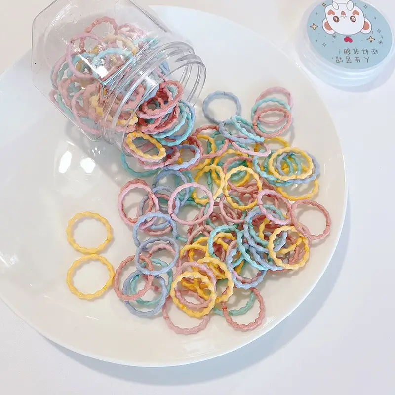 100pcs Rainbow Root Rubber Bands for Kids Hair Ties