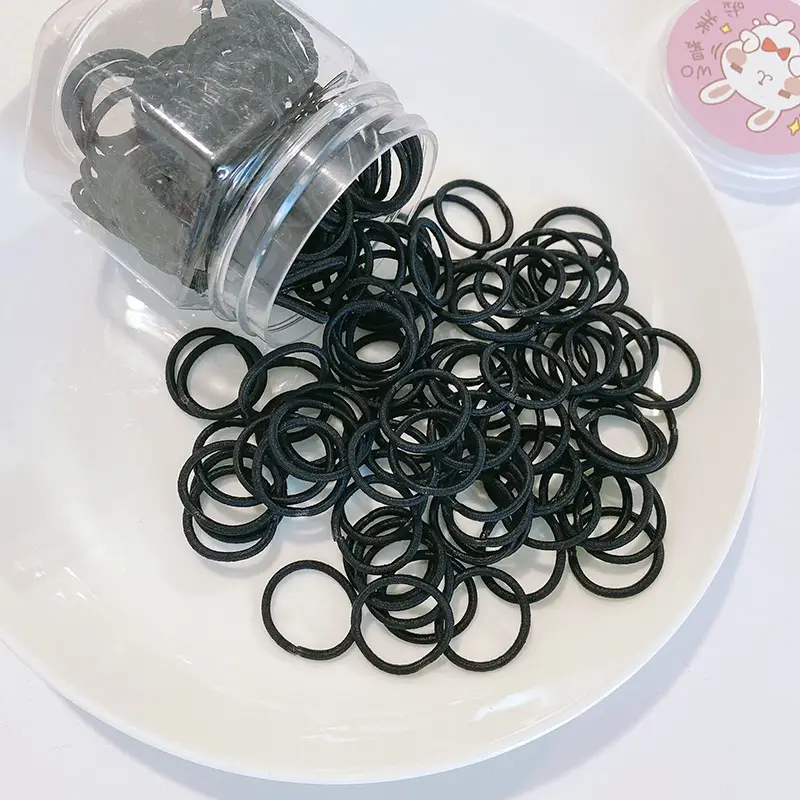 100pcs Rainbow Root Rubber Bands for Kids Hair Ties