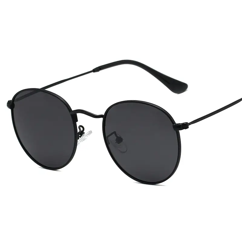 Women's Retro Polarized Sunglasses Round Frame Gold Metal