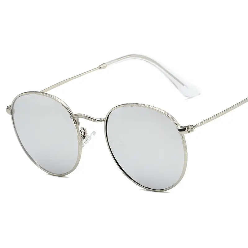 Women's Retro Polarized Sunglasses Round Frame Gold Metal
