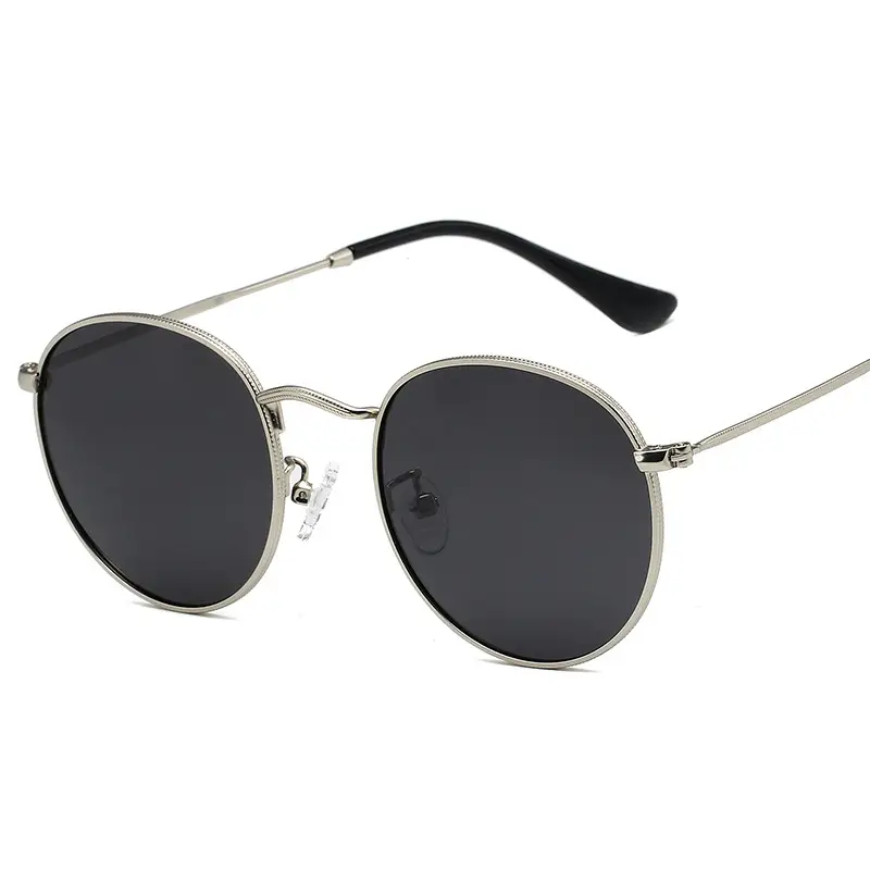 Women's Retro Polarized Sunglasses Round Frame Gold Metal