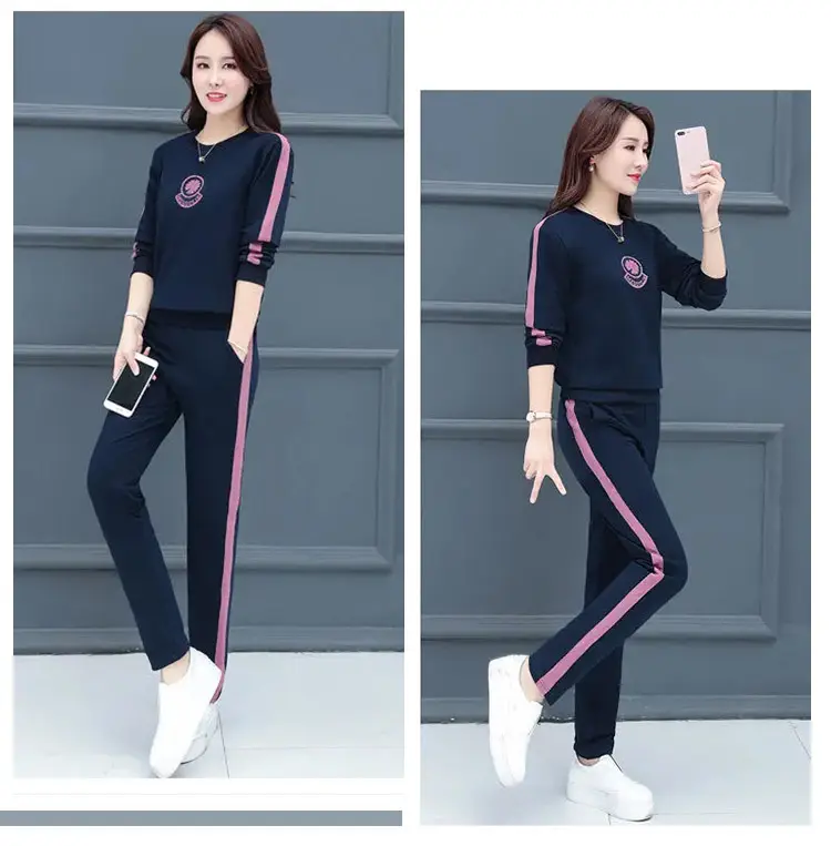 Women's Black Yellow Casual Track Suit Large — feature 14