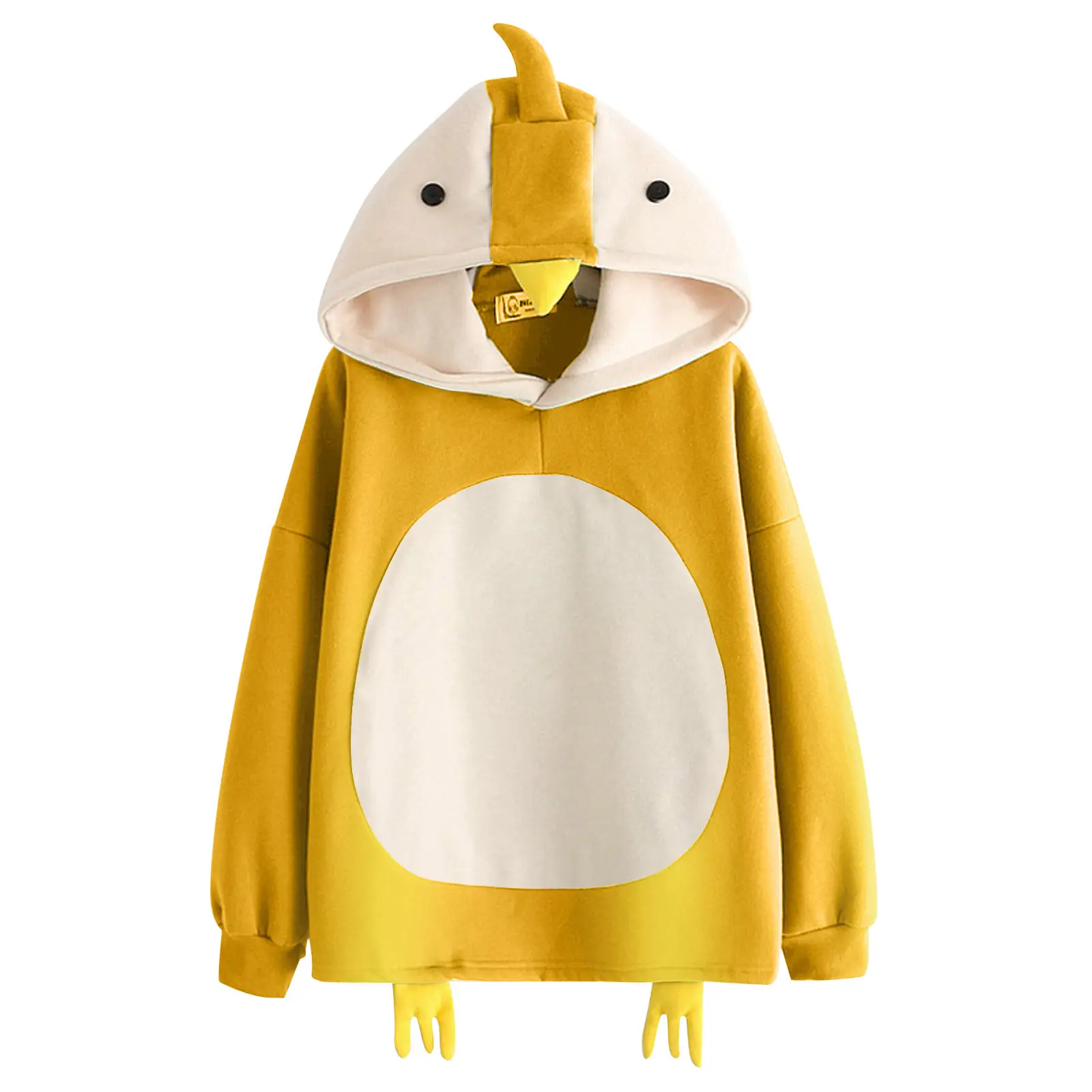 2024 Winter Cartoon Chick Fleece Hooded Sweatshirt Blue White - Image 11