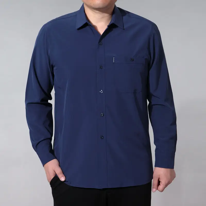 Men Slim Fit Casual Shirt Long Sleeve Teal - Image 10