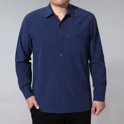 Men Slim Fit Casual Shirt Long Sleeve Teal - Image 5