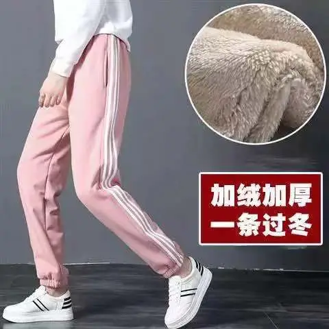 2021 Winter Velvet Cashmere Pants for Women Black - Image 8