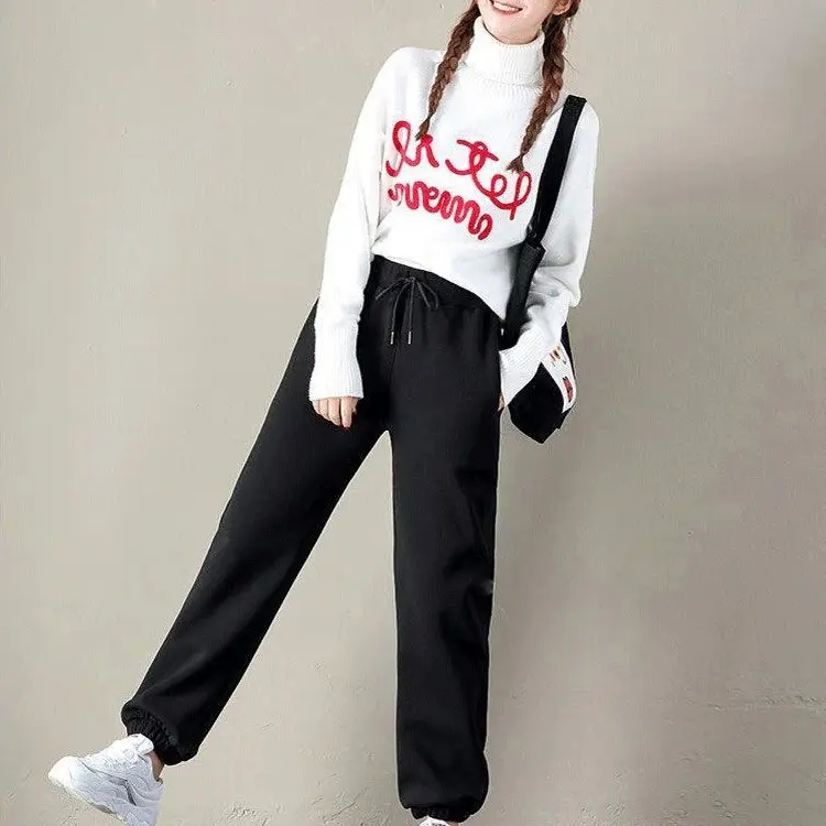 2021 Winter Velvet Cashmere Pants for Women Black - Image 10