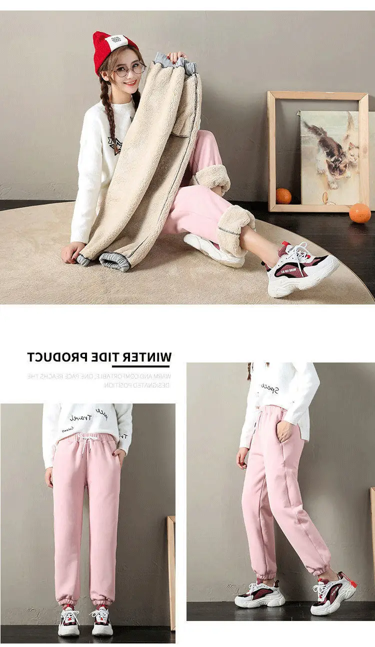 2021 Winter Velvet Cashmere Pants for Women Black — feature 6