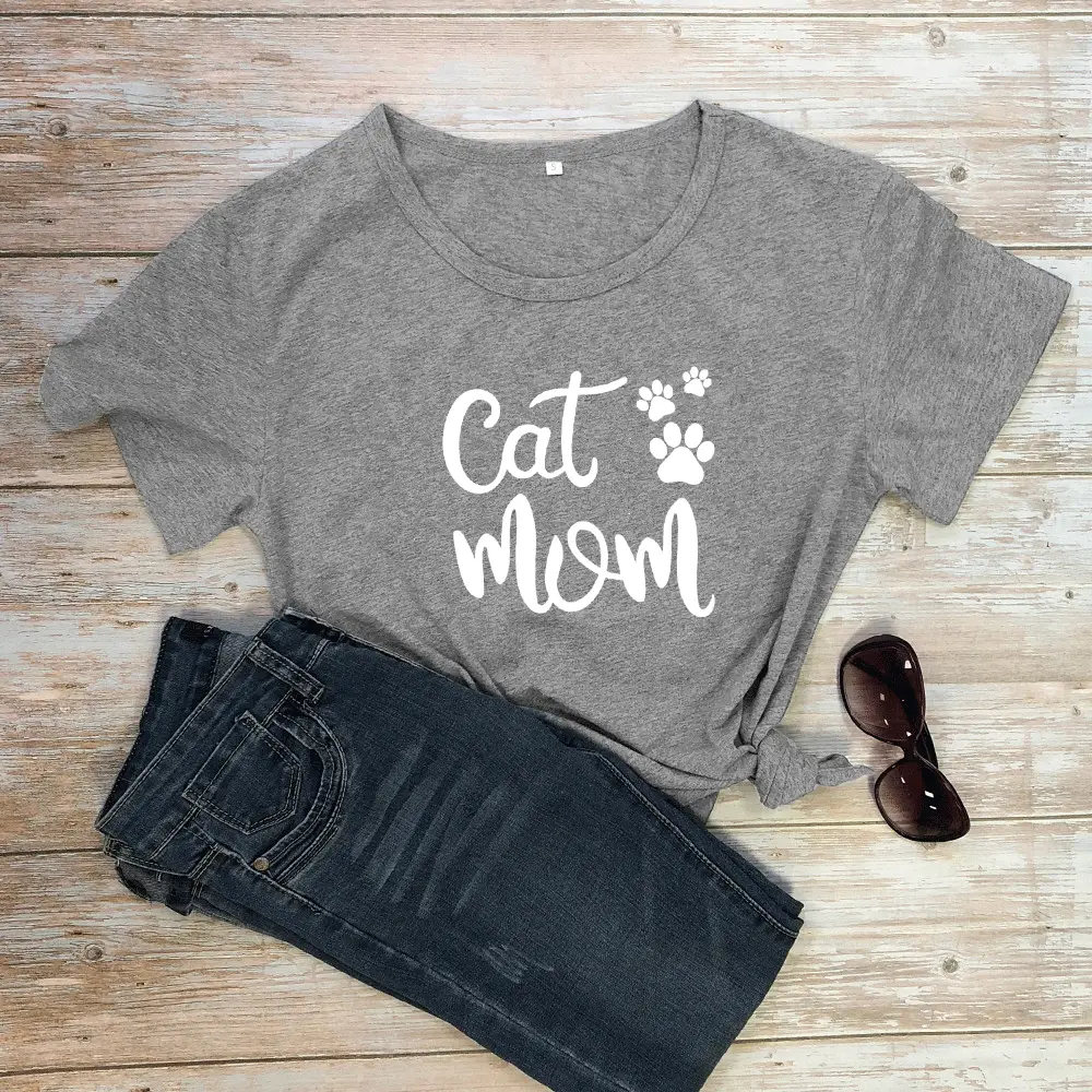 Cat Mama Printed Green T-Shirt Short Sleeve - Image 7
