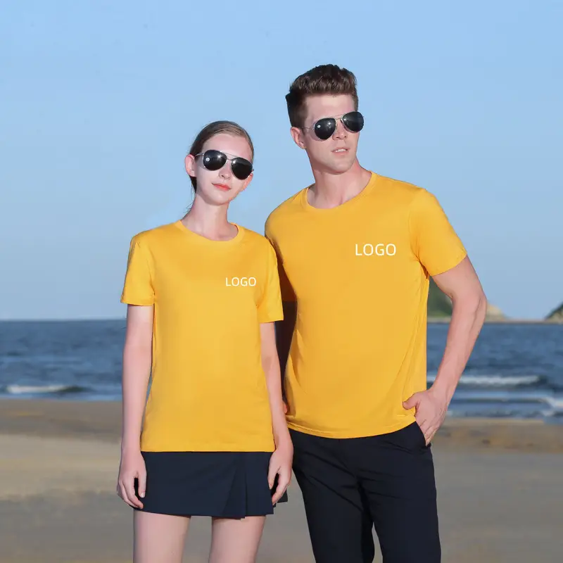 Men Pure Cotton Summer T-Shirt Blue Round Neck