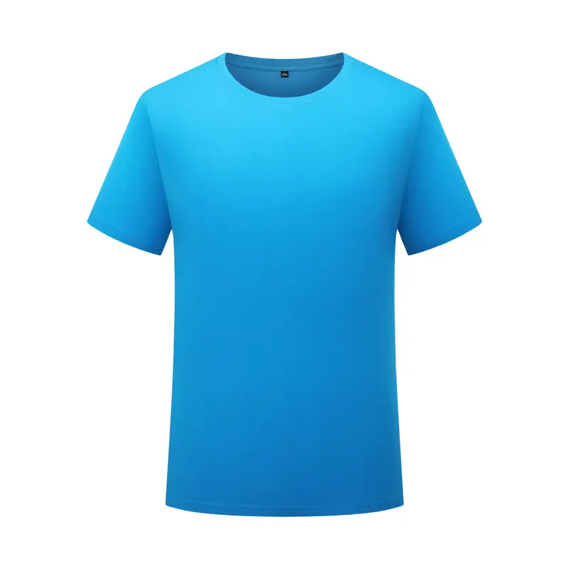 Men Pure Cotton Summer T-Shirt Blue Round Neck