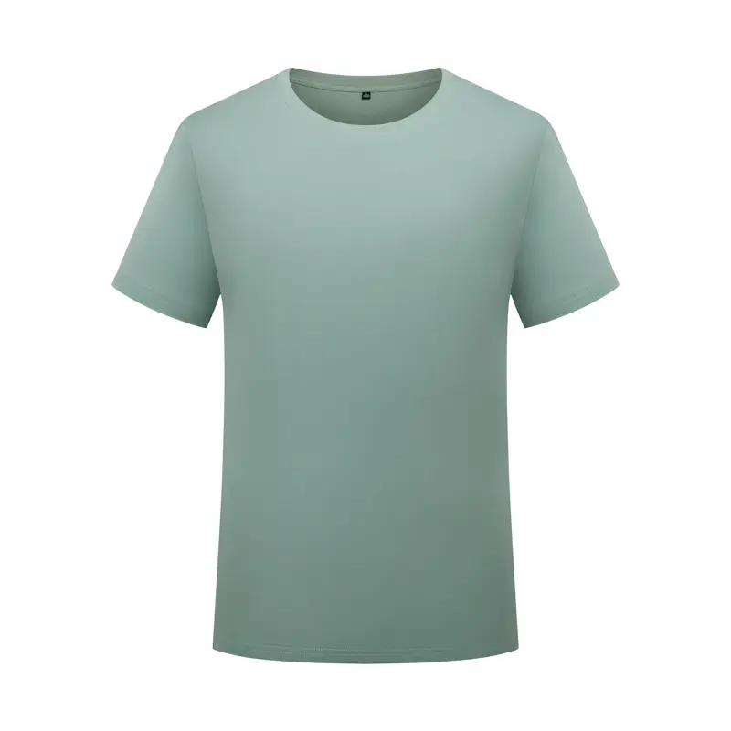 Men Pure Cotton Summer T-Shirt Blue Round Neck