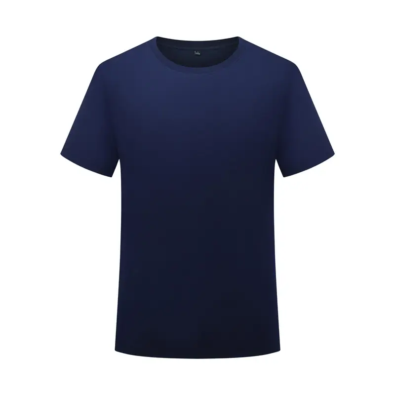 Men Pure Cotton Summer T-Shirt Blue Round Neck