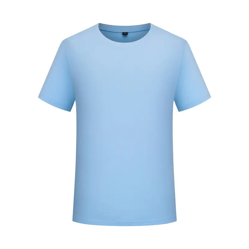 Men Pure Cotton Summer T-Shirt Blue Round Neck
