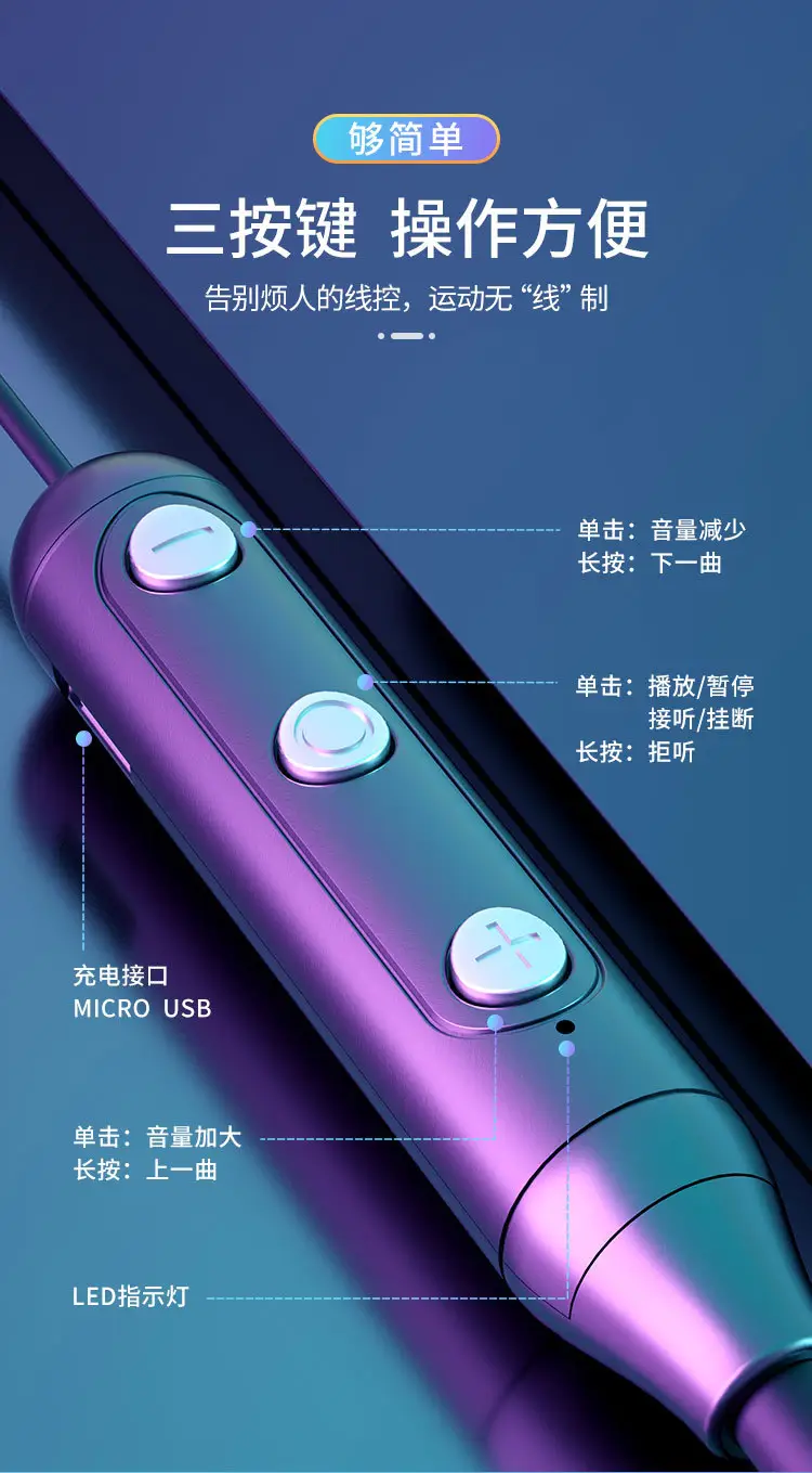 Wireless Bluetooth Headset K33 Sports Running — feature 19
