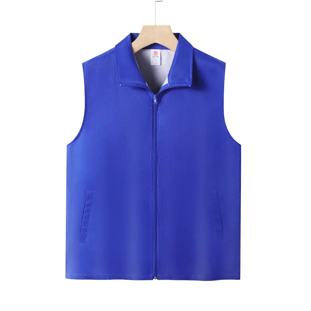 Blue Full-Zip Vest for Men Party Volunteer Vest - Image 4
