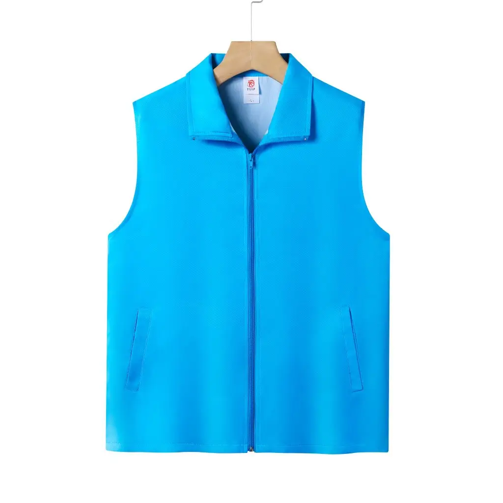 Blue Full-Zip Vest for Men Party Volunteer Vest - Image 5