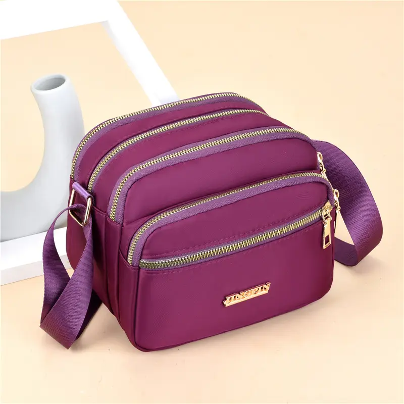 Purple Nylon Crossbody Bag for Women - Image 6