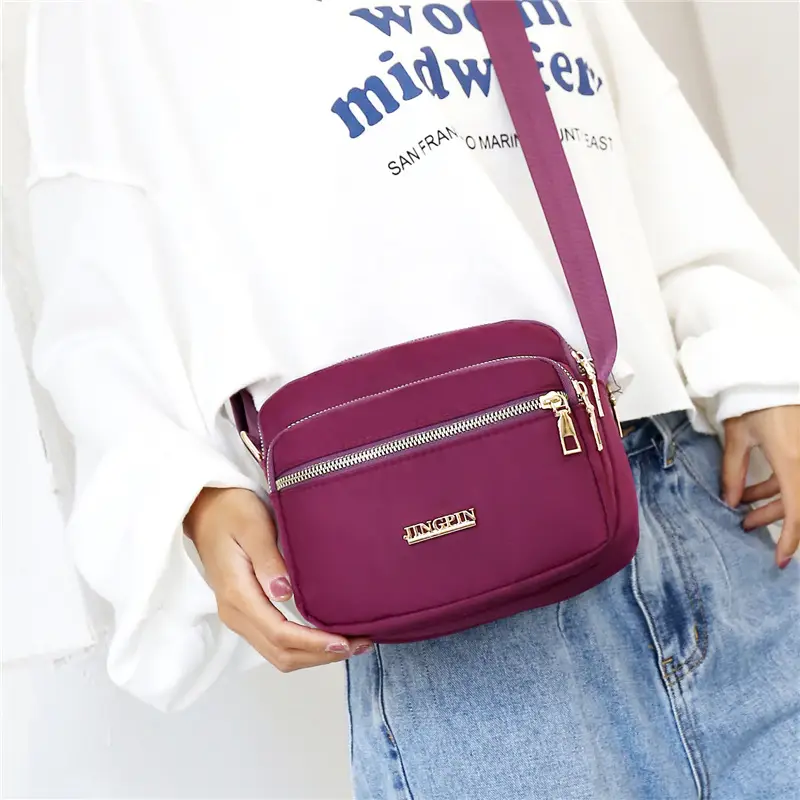 Purple Nylon Crossbody Bag for Women - Image 7