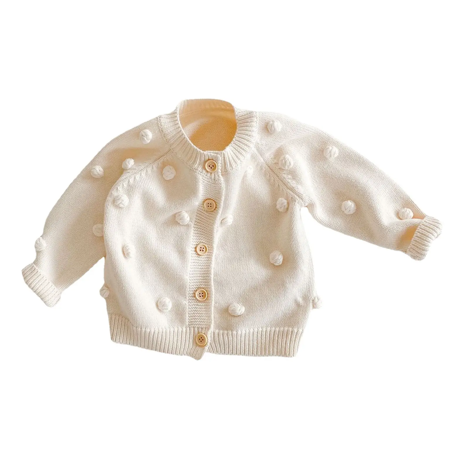 Red Knitted Baby Jacket Pure Cotton Long Sleeve Newborn