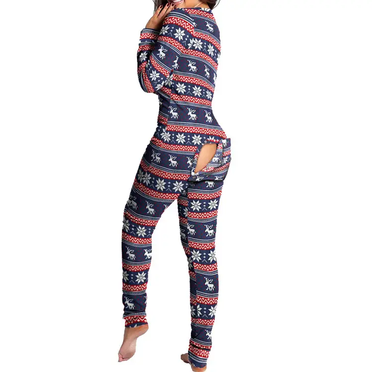 2023 Button Flip Pajamas Christmas Printed Long Sleeve - Image 29