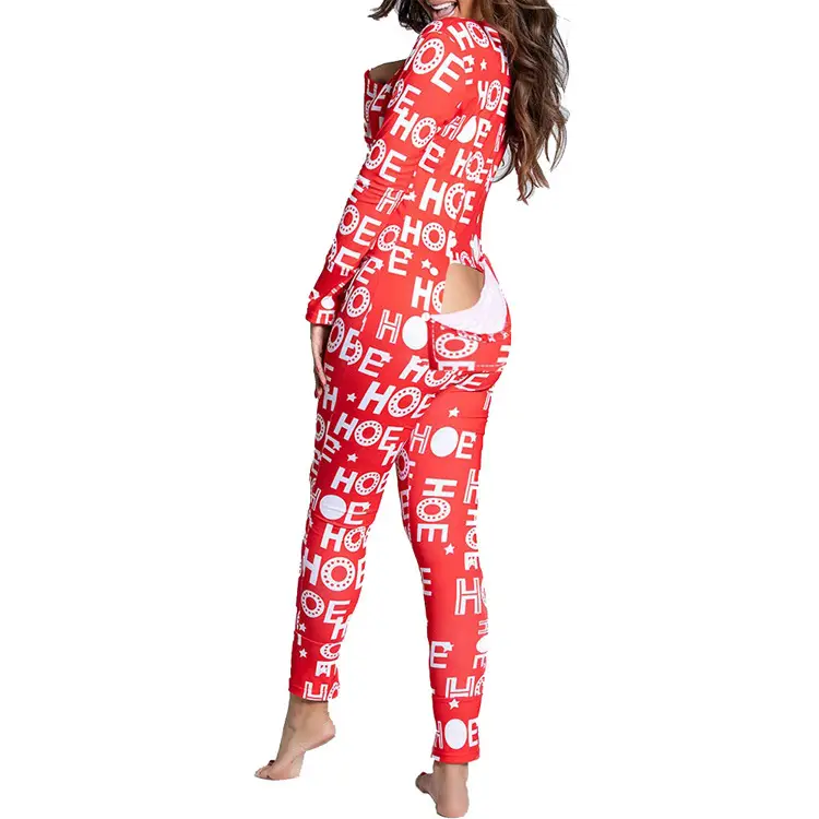 2023 Button Flip Pajamas Christmas Printed Long Sleeve - Image 30