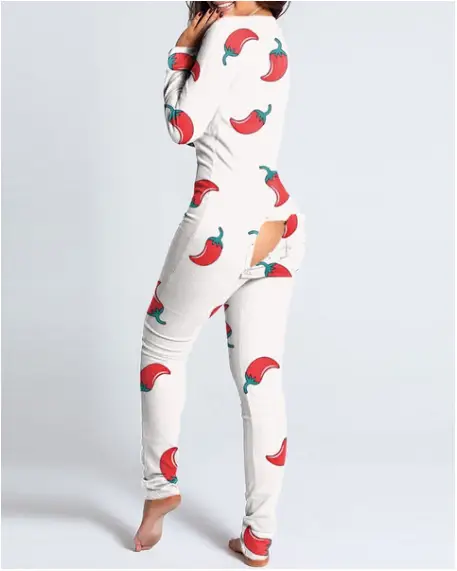 2023 Button Flip Pajamas Christmas Printed Long Sleeve - Image 15