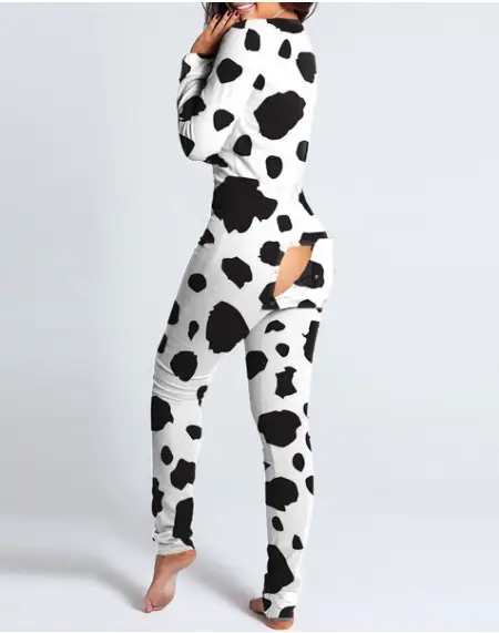 2023 Button Flip Pajamas Christmas Printed Long Sleeve - Image 17