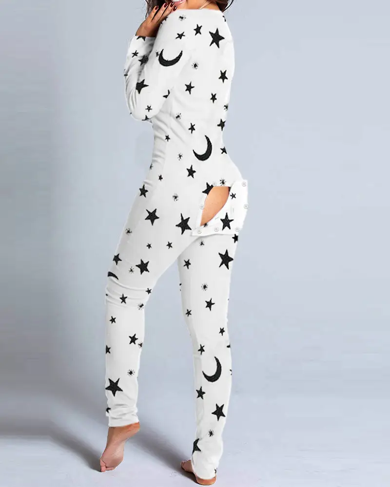 2023 Button Flip Pajamas Christmas Printed Long Sleeve - Image 22