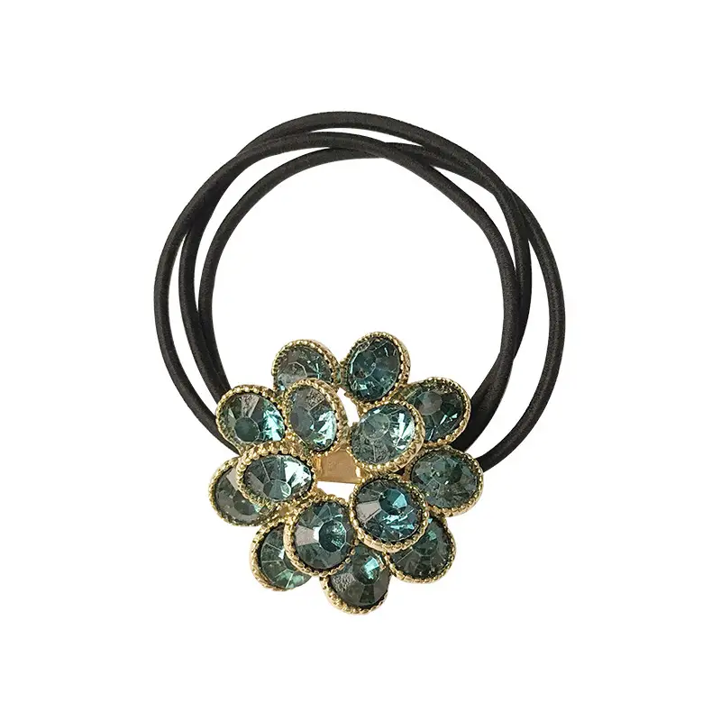 Korean Rhinestone Flower Hair Ring for Girls - Image 9