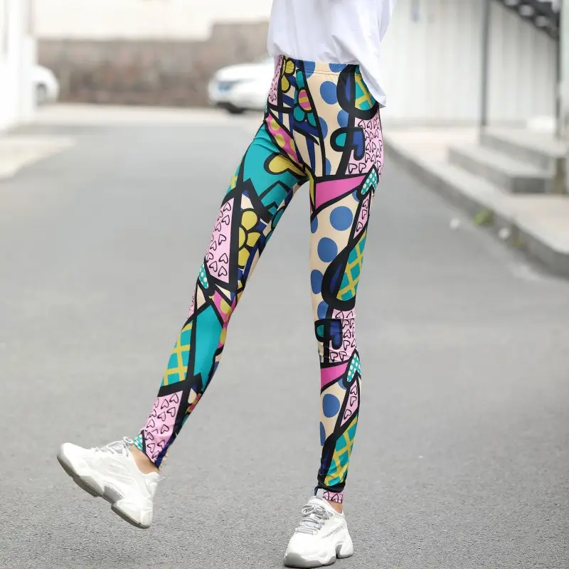 Autumn Winter Velvet Printed Leggings Geometric Design - Image 10