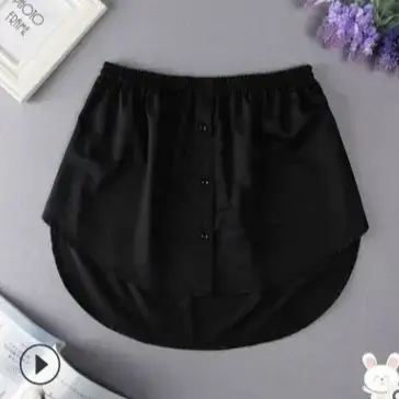 White Fake Skirt with Elastic Waist Button Front - Image 9