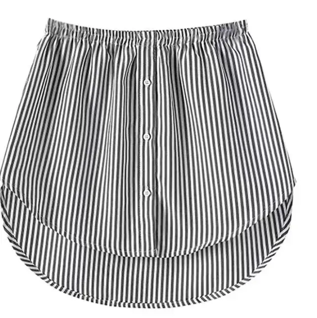 White Fake Skirt with Elastic Waist Button Front - Image 6