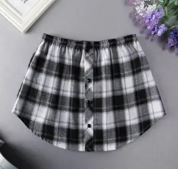 White Fake Skirt with Elastic Waist Button Front - Image 5