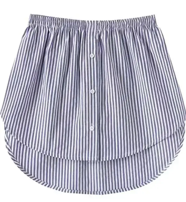 White Fake Skirt with Elastic Waist Button Front - Image 7