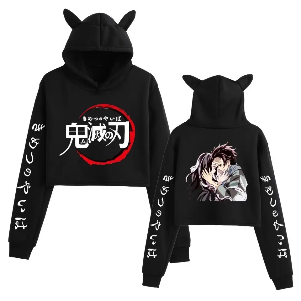 Pink Anime Hoodie Set for Girls with Cat Ears - Image 22