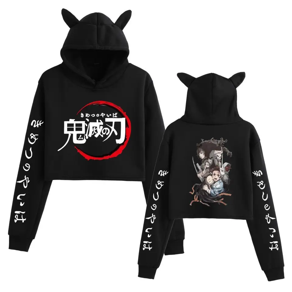 Pink Anime Hoodie Set for Girls with Cat Ears - Image 13