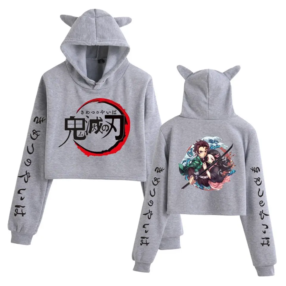 Pink Anime Hoodie Set for Girls with Cat Ears - Image 3