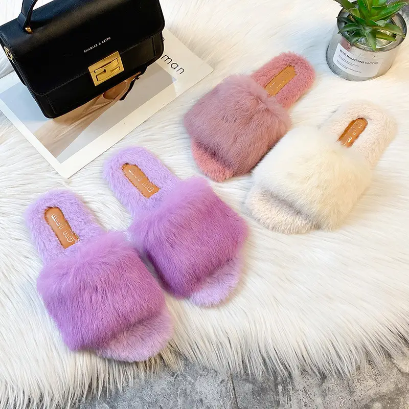 Women's Plush Slippers Pink Purple 2023 - Image 5