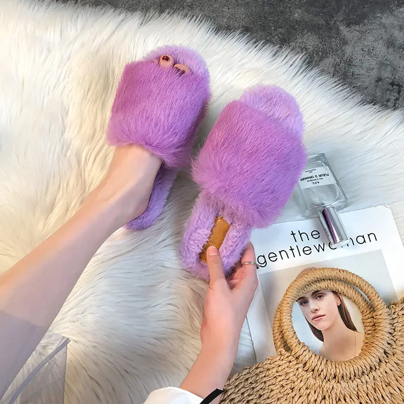 Women's Plush Slippers Pink Purple 2023 - Image 6