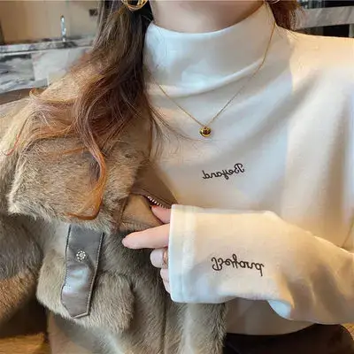 Women's Double-Sided Fleece Shirt Beige Long Sleeve Winter Warm - Image 2
