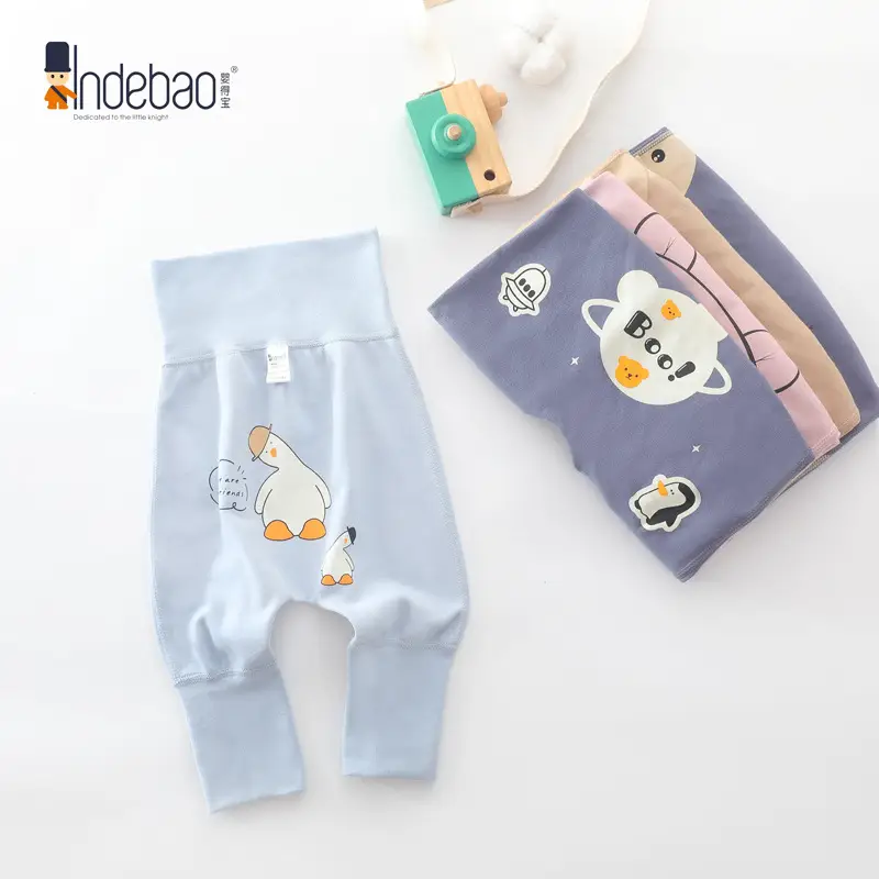 Pure Cotton Cartoon Baby Butt Pants White High Waist - Image 8