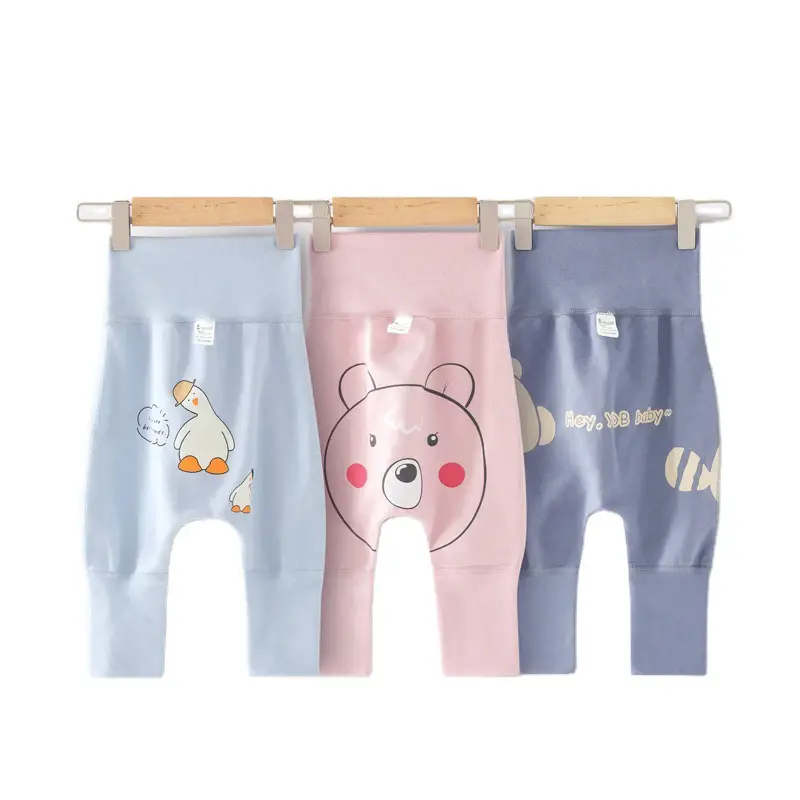 Pure Cotton Cartoon Baby Butt Pants White High Waist - Image 10