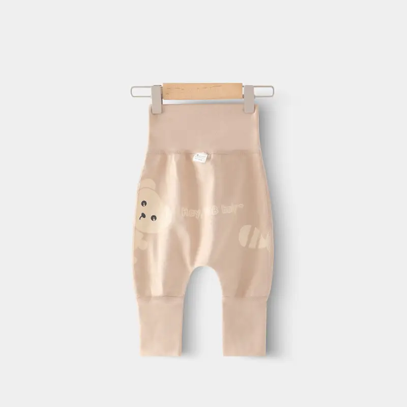 Pure Cotton Cartoon Baby Butt Pants White High Waist - Image 2