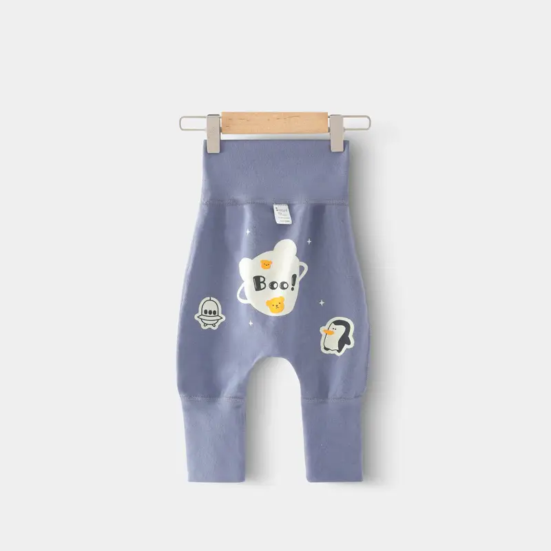 Pure Cotton Cartoon Baby Butt Pants White High Waist - Image 3