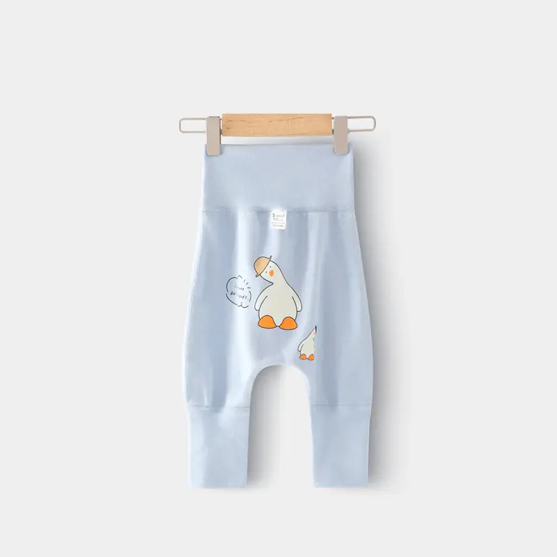 Pure Cotton Cartoon Baby Butt Pants White High Waist - Image 5
